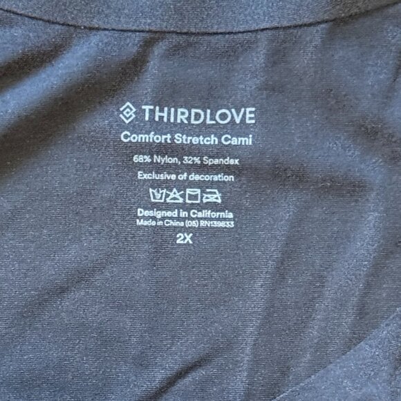 ThirdLove Comfort Stretch Cami Women's Size XXL Black Soft Seamless Tank Top - Picture 4 of 4